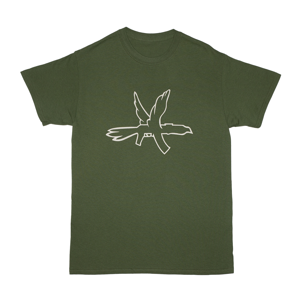 Tee-shirt kaki logo beige Columbine
