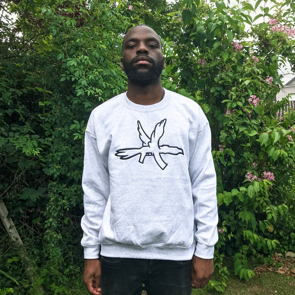 Crewneck gris - Logo brodé noir